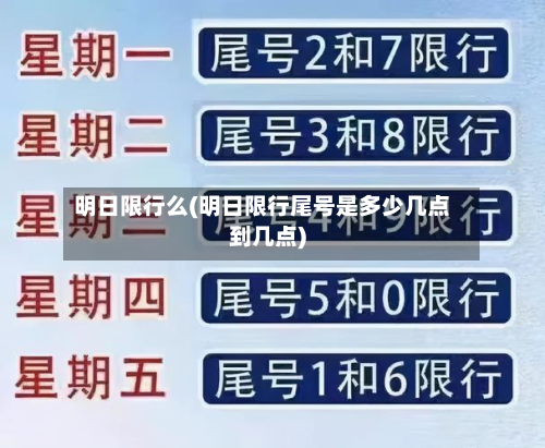 明日限行么(明日限行尾号是多少几点到几点)