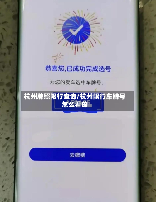 杭州牌照限行查询/杭州限行车牌号怎么看的-第2张图片