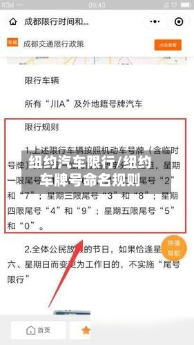 纽约汽车限行/纽约车牌号命名规则