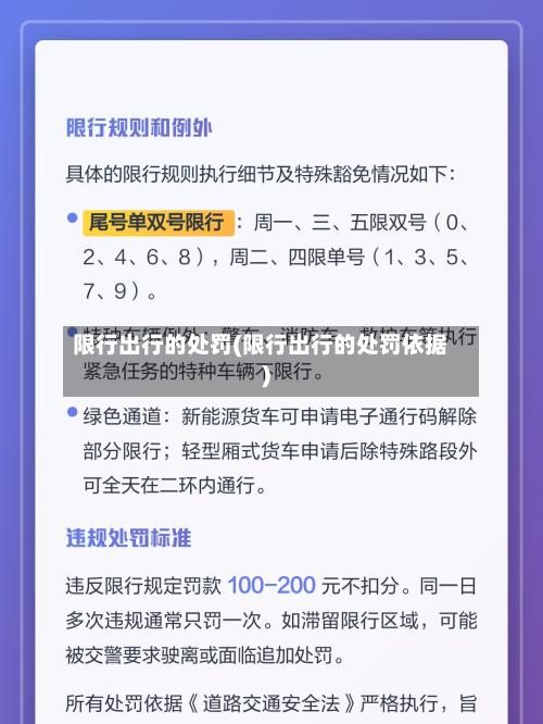 限行出行的处罚(限行出行的处罚依据)