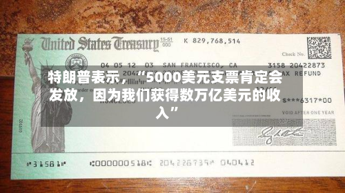 特朗普表示，“5000美元支票肯定会发放	，因为我们获得数万亿美元的收入”-第2张图片
