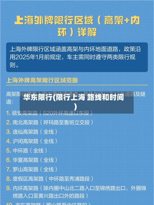 华东限行(限行上海 路线和时间)
