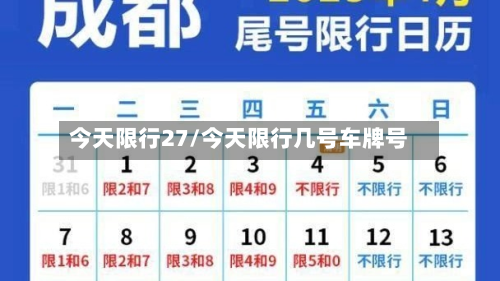 今天限行27/今天限行几号车牌号