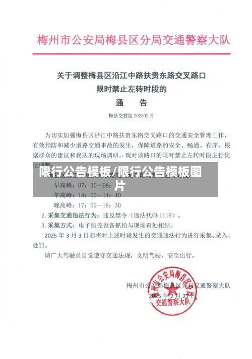 限行公告模板/限行公告模板图片