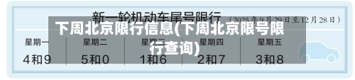 下周北京限行信息(下周北京限号限行查询)-第2张图片
