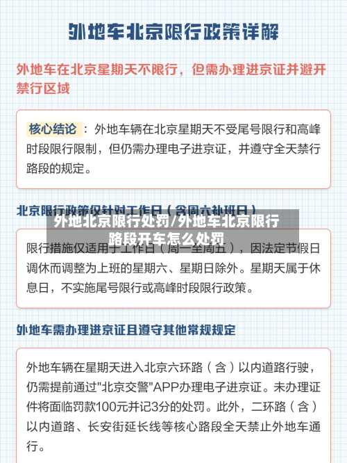 外地北京限行处罚/外地车北京限行路段开车怎么处罚