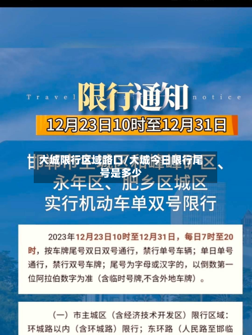 大城限行区域路口/大城今日限行尾号是多少-第2张图片