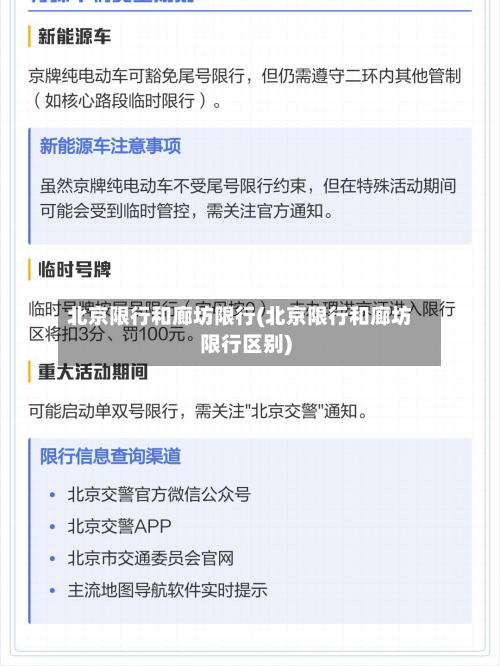 北京限行和廊坊限行(北京限行和廊坊限行区别)
