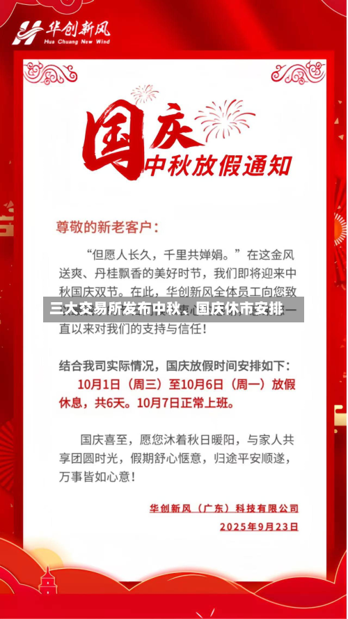 三大交易所发布中秋、国庆休市安排-第2张图片