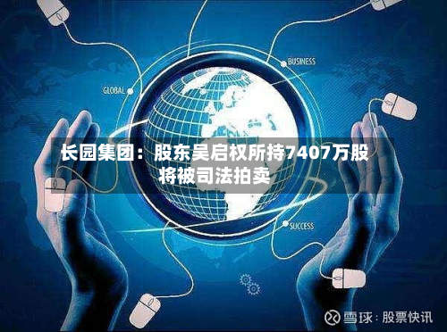 长园集团：股东吴启权所持7407万股将被司法拍卖