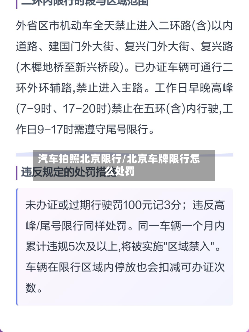 汽车拍照北京限行/北京车牌限行怎么处罚-第2张图片