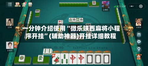 一分钟介绍使用“微乐陕西麻将小程序开挂”(辅助神器)开挂详细教程