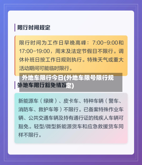 外地车限行今日(外地车限号限行规定)