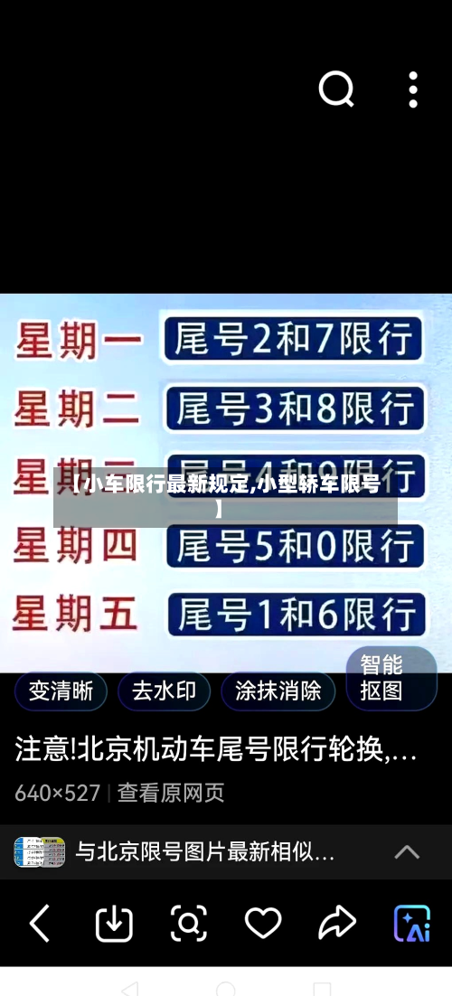 【小车限行最新规定,小型轿车限号】