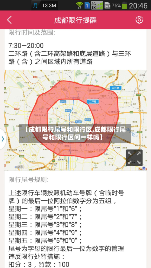 【成都限行尾号和限行区,成都限行尾号和限行区间一样吗】-第2张图片