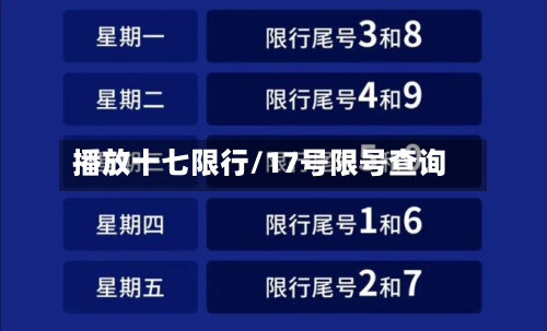 播放十七限行/17号限号查询-第2张图片