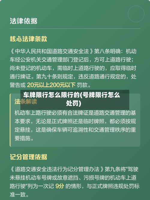 车牌限行怎么限行的(号牌限行怎么处罚)-第2张图片