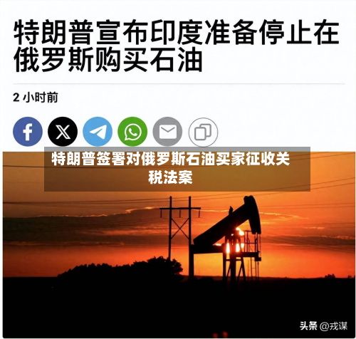 特朗普签署对俄罗斯石油买家征收关税法案-第1张图片
