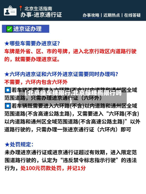 【北京绿车牌限行,北京绿牌照限行吗】