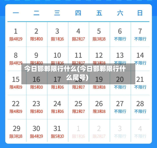 今日邯郸限行什么(今日邯郸限行什么尾号)