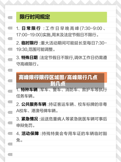 高峰限行限行区域图/高峰限行几点到几点