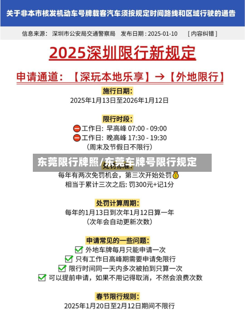 东莞限行牌照/东莞车牌号限行规定