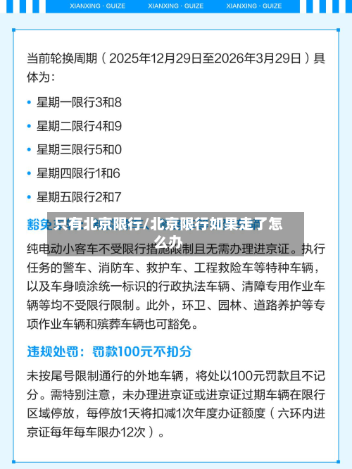 只有北京限行/北京限行如果走了怎么办