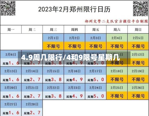4.9周几限行/4和9限号星期几