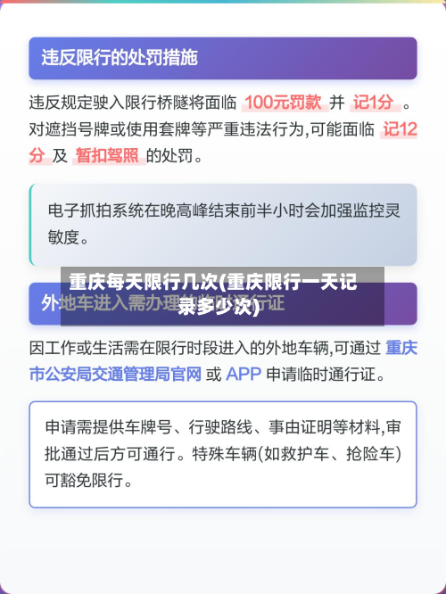 重庆每天限行几次(重庆限行一天记录多少次)-第3张图片
