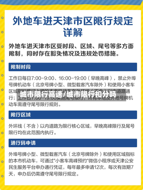 城市限行高速/城市限行扣分吗