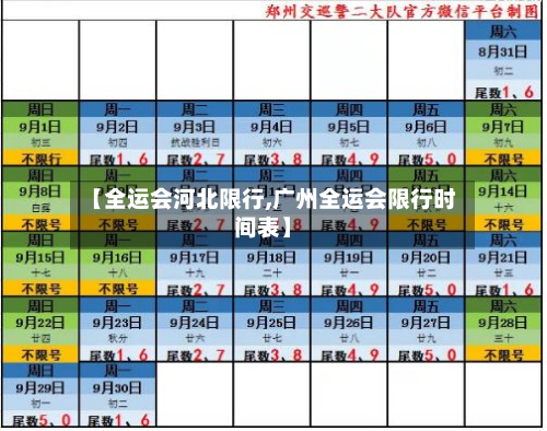 【全运会河北限行,广州全运会限行时间表】