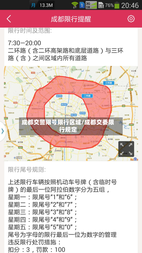 成都交警限号限行区域/成都交委限行规定-第2张图片