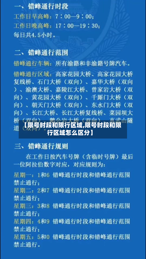 【限号时段和限行区域,限号时段和限行区域怎么区分】