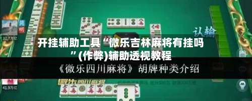 开挂辅助工具“微乐吉林麻将有挂吗”(作弊)辅助透视教程-第3张图片