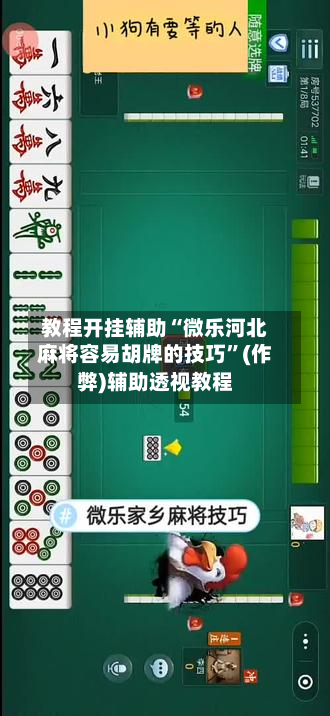 教程开挂辅助“微乐河北麻将容易胡牌的技巧”(作弊)辅助透视教程
