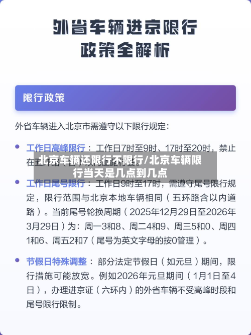 北京车辆还限行不限行/北京车辆限行当天是几点到几点-第2张图片