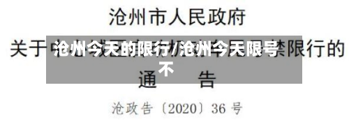 沧州今天的限行/沧州今天限号不-第2张图片