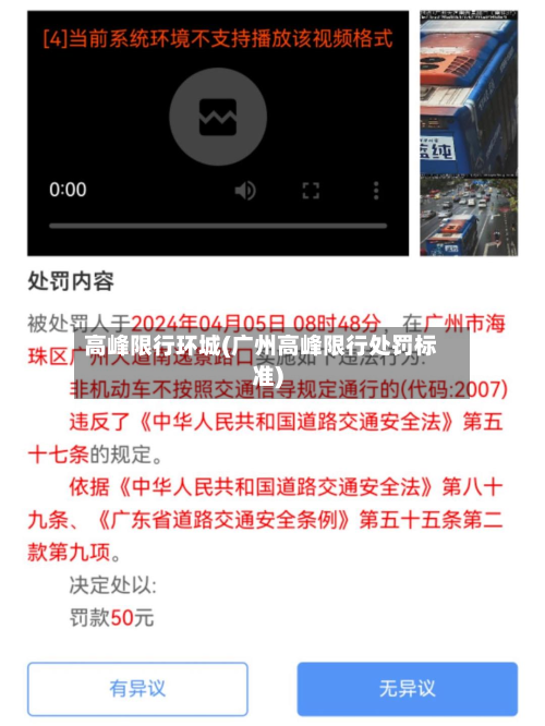 高峰限行环城(广州高峰限行处罚标准)