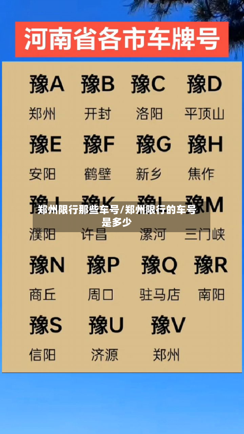 郑州限行那些车号/郑州限行的车号是多少