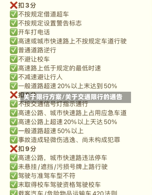 关于限行方案/关于交通限行的通告