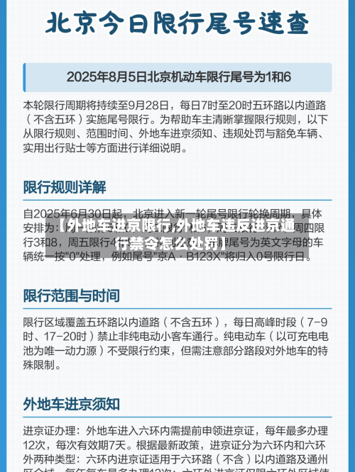 【外地车进京限行,外地车违反进京通行禁令怎么处罚】-第3张图片
