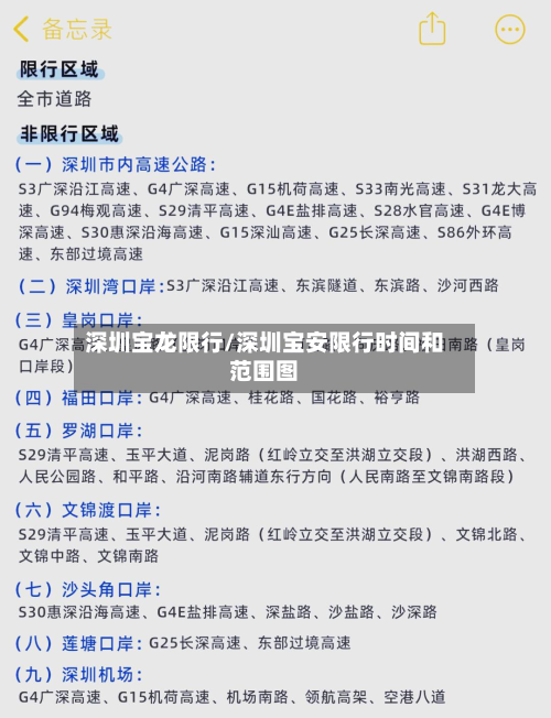 深圳宝龙限行/深圳宝安限行时间和范围图-第2张图片