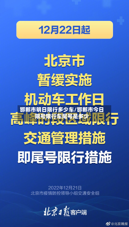 邯郸市明日限行多少车/邯郸市今日限号限行车尾号是多少