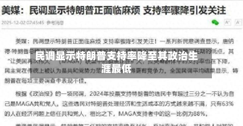 民调显示特朗普支持率降至其政治生涯最低
