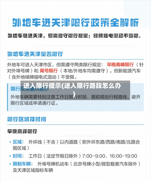 进入限行提示(进入限行路段怎么办)