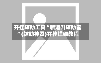 开挂辅助工具“新道游辅助器”(辅助神器)开挂详细教程