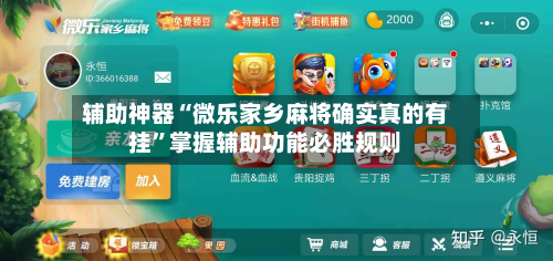辅助神器“微乐家乡麻将确实真的有挂”掌握辅助功能必胜规则