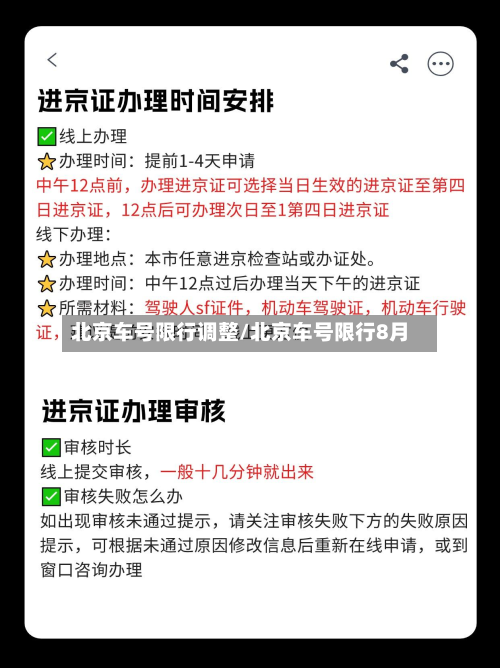 北京车号限行调整/北京车号限行8月-第2张图片