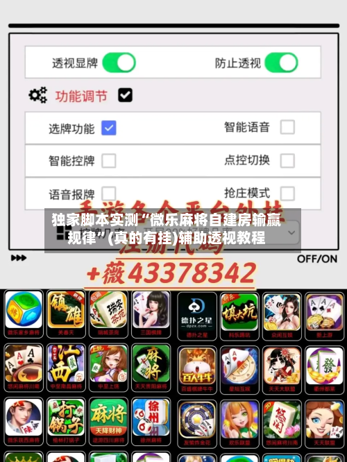 独家脚本实测“微乐麻将自建房输赢规律”(真的有挂)辅助透视教程