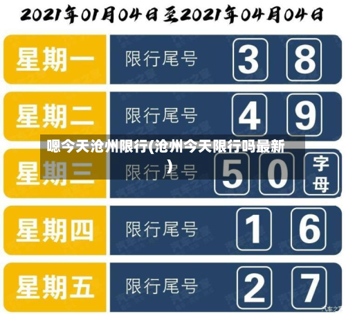 嗯今天沧州限行(沧州今天限行吗最新)